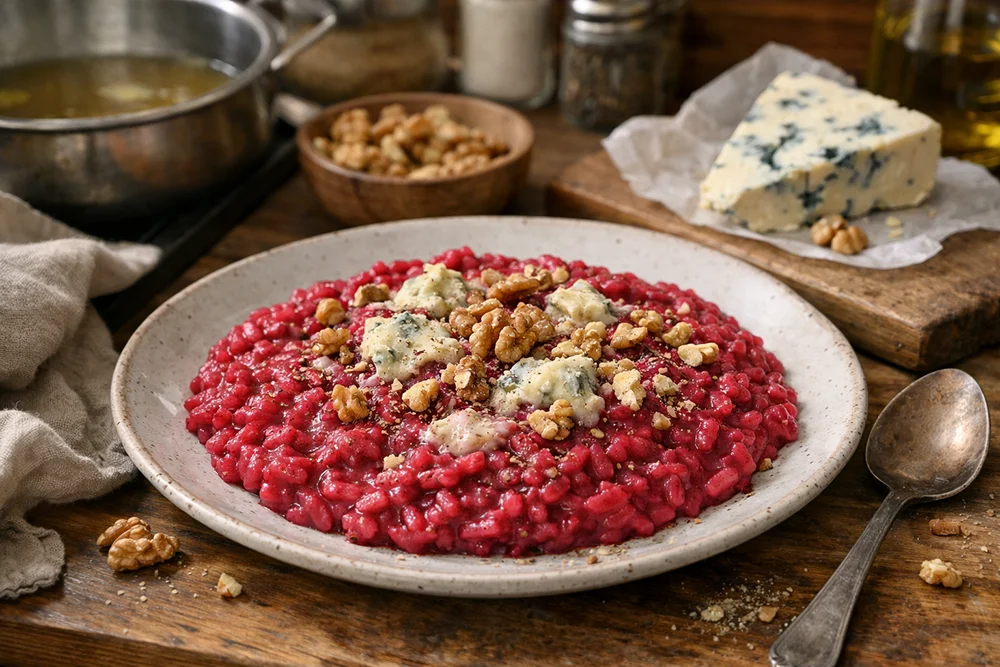 Risotto con barbabietola