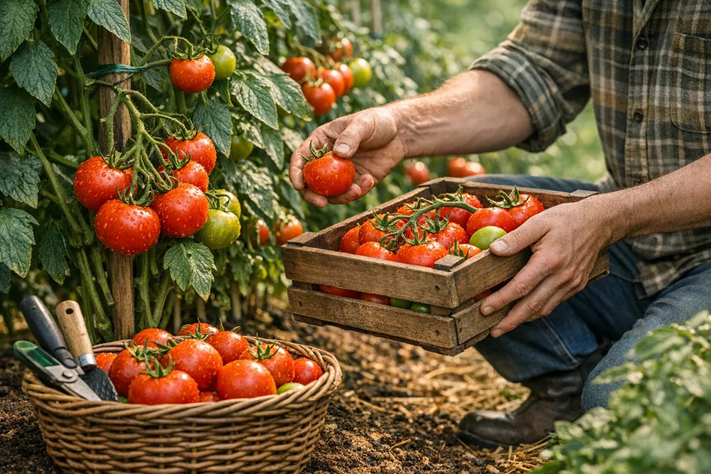 raccolta dei pomodori