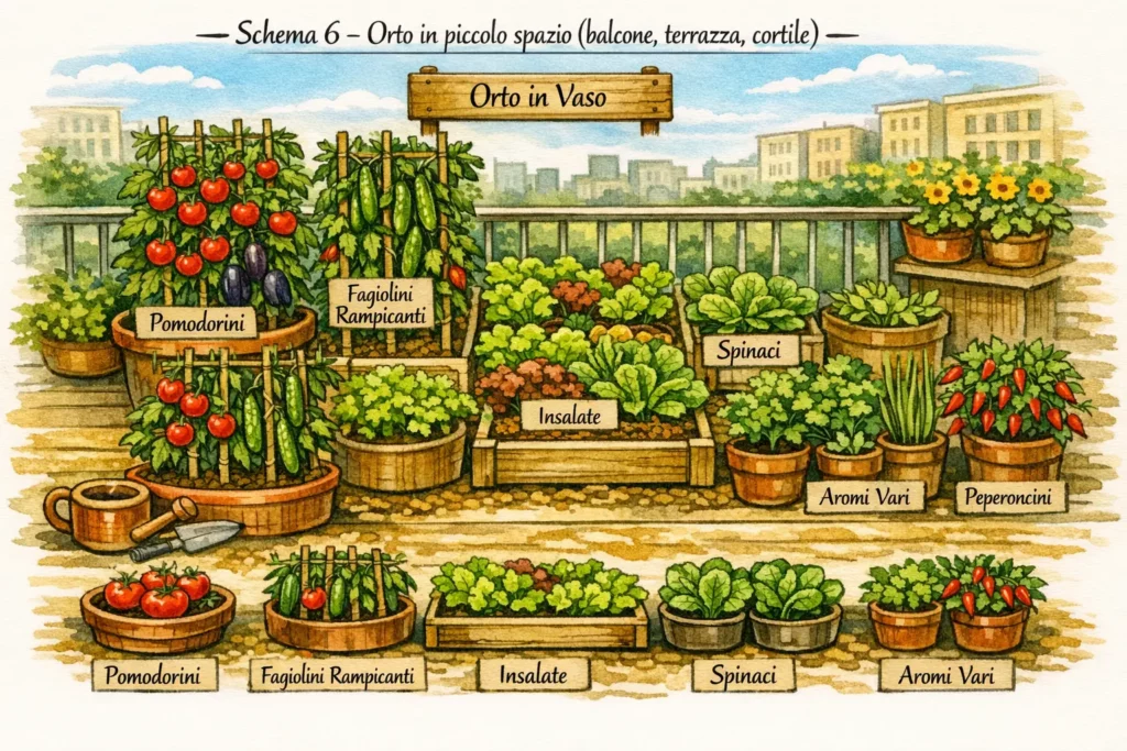 schema orto in piccolo spazio