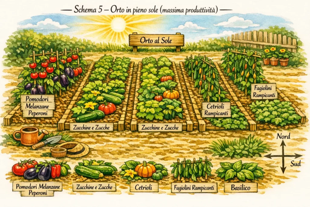 schema orto in pieno sole