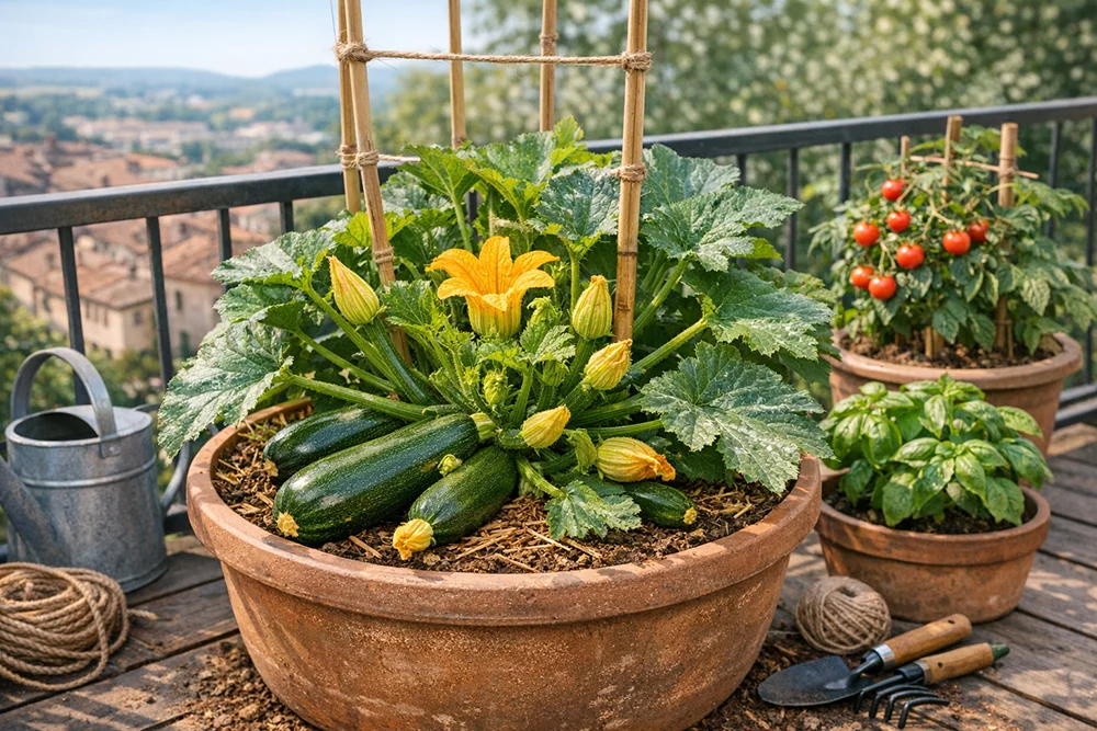 zucchine in vaso