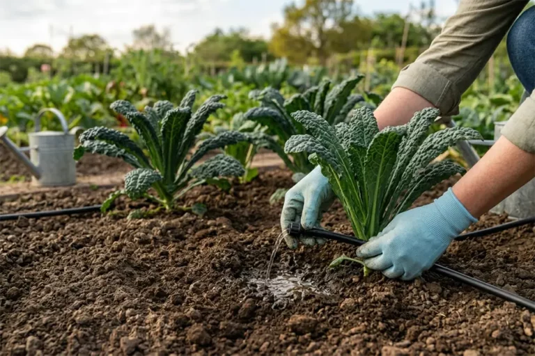 Irrigazione del cavolo nero