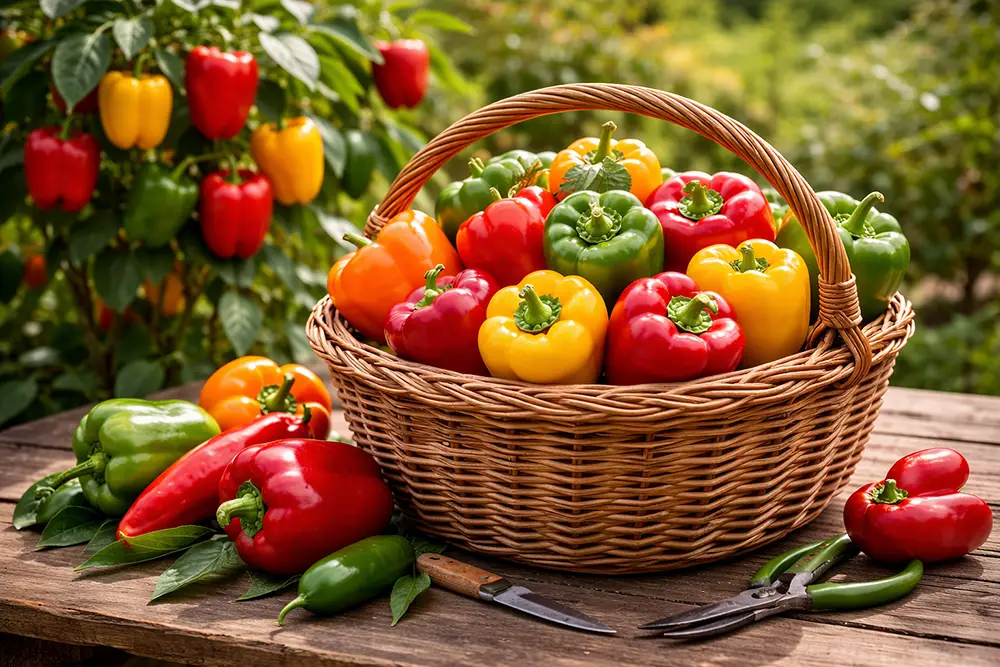 raccolta dei peperoni